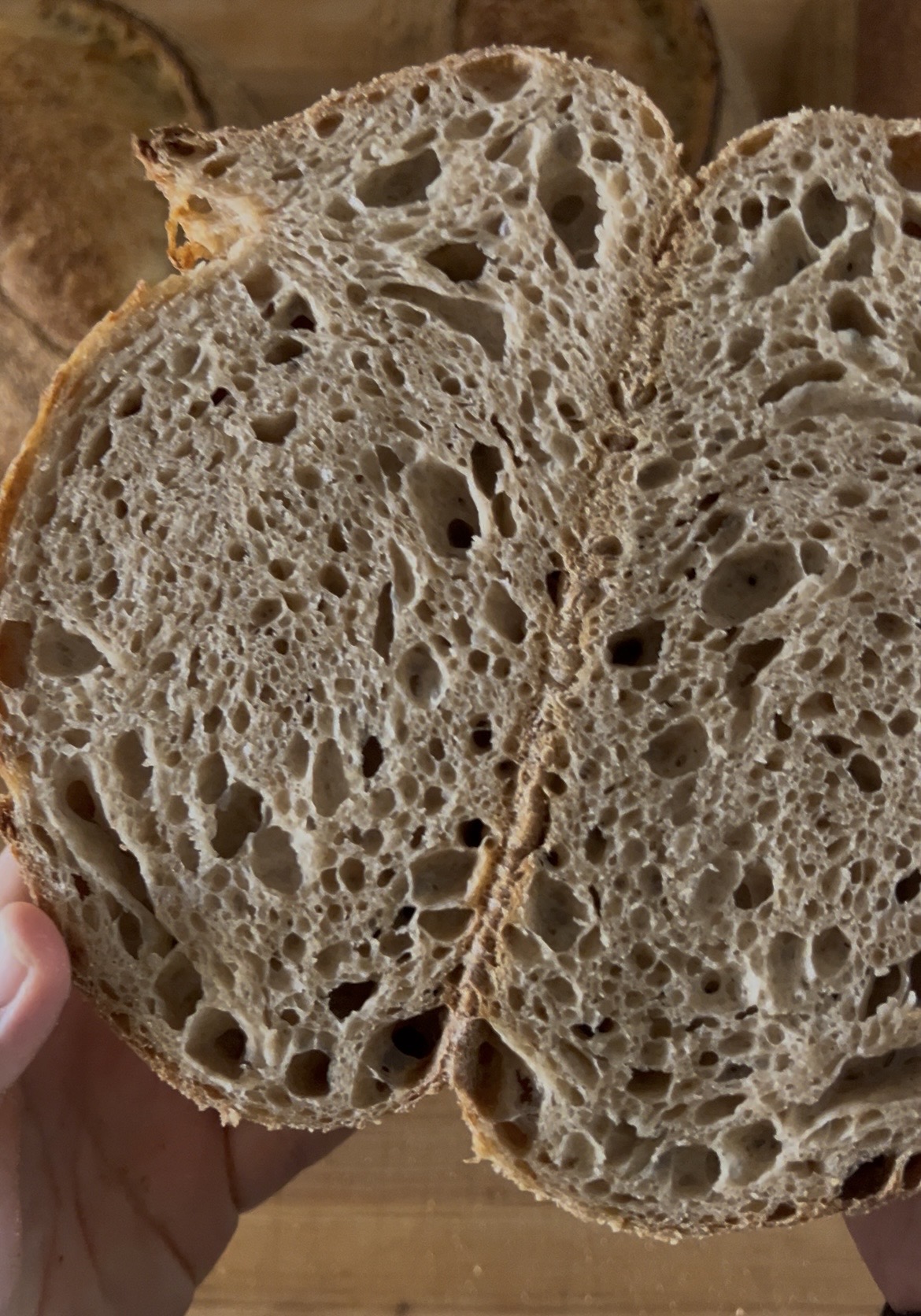 50% whole grains and doesn’t it look amazing? It’s squishy, light, soft and no one ever complains in my family! Even the littles.