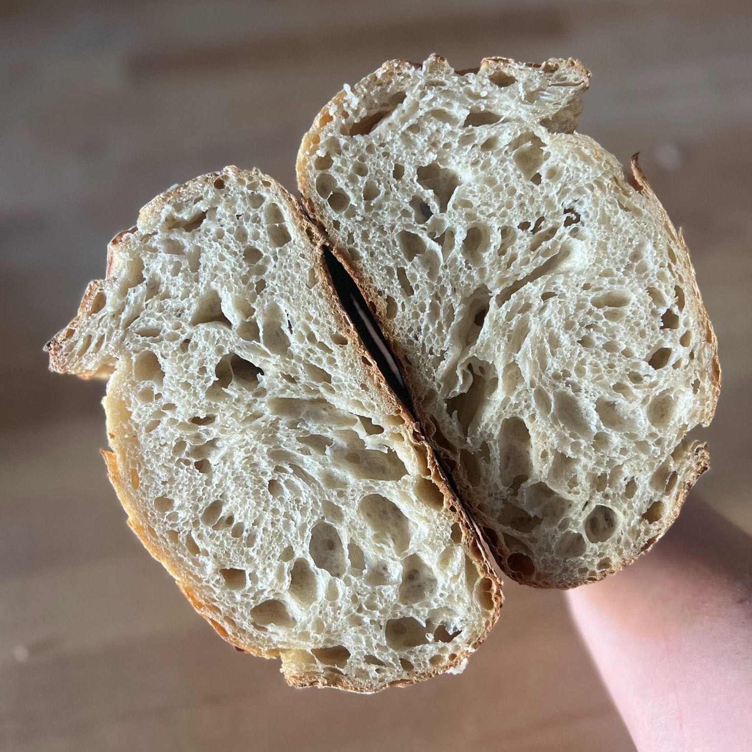 Beginner-friendly country sourdough loaf with golden crust