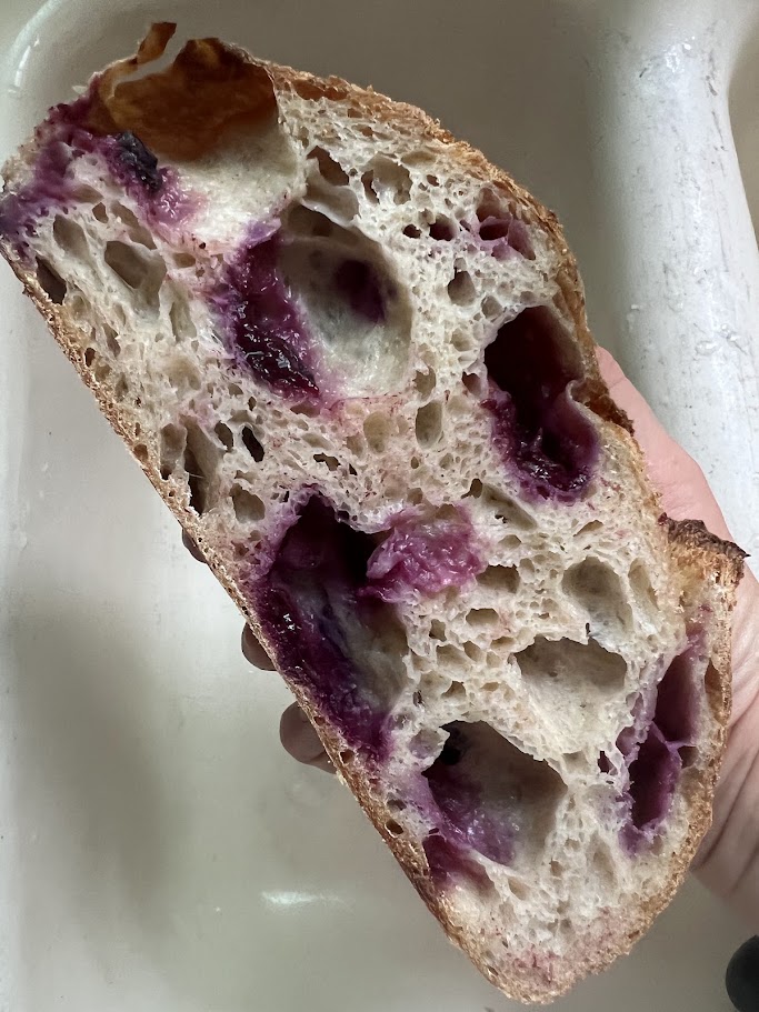 And here’s the fresh. Can you see the holes from where the blueberries steamed as they baked?