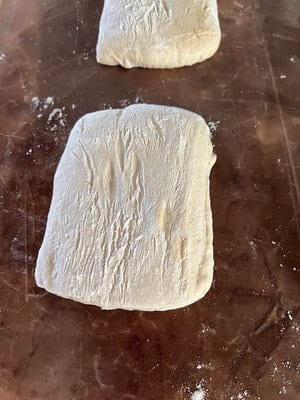 Tipped out and floured, before cutting