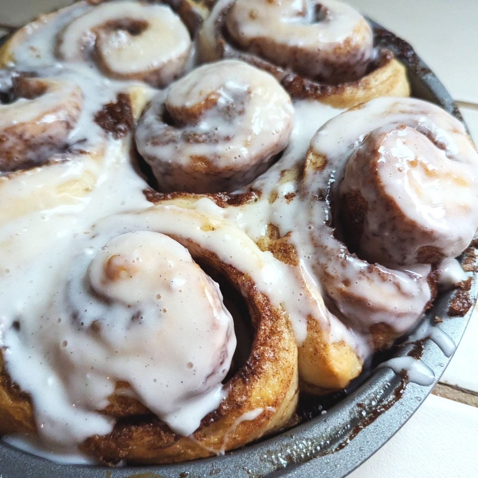 Sourdough cinnamon rolls with soft swirled centers