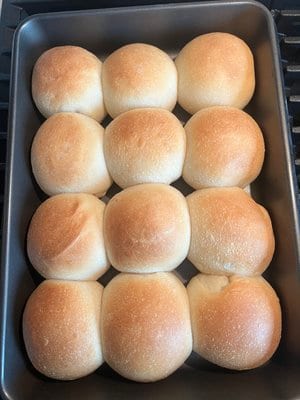 Baked, brushed with butter