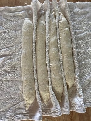 Final proof in a floured couche, seam side up