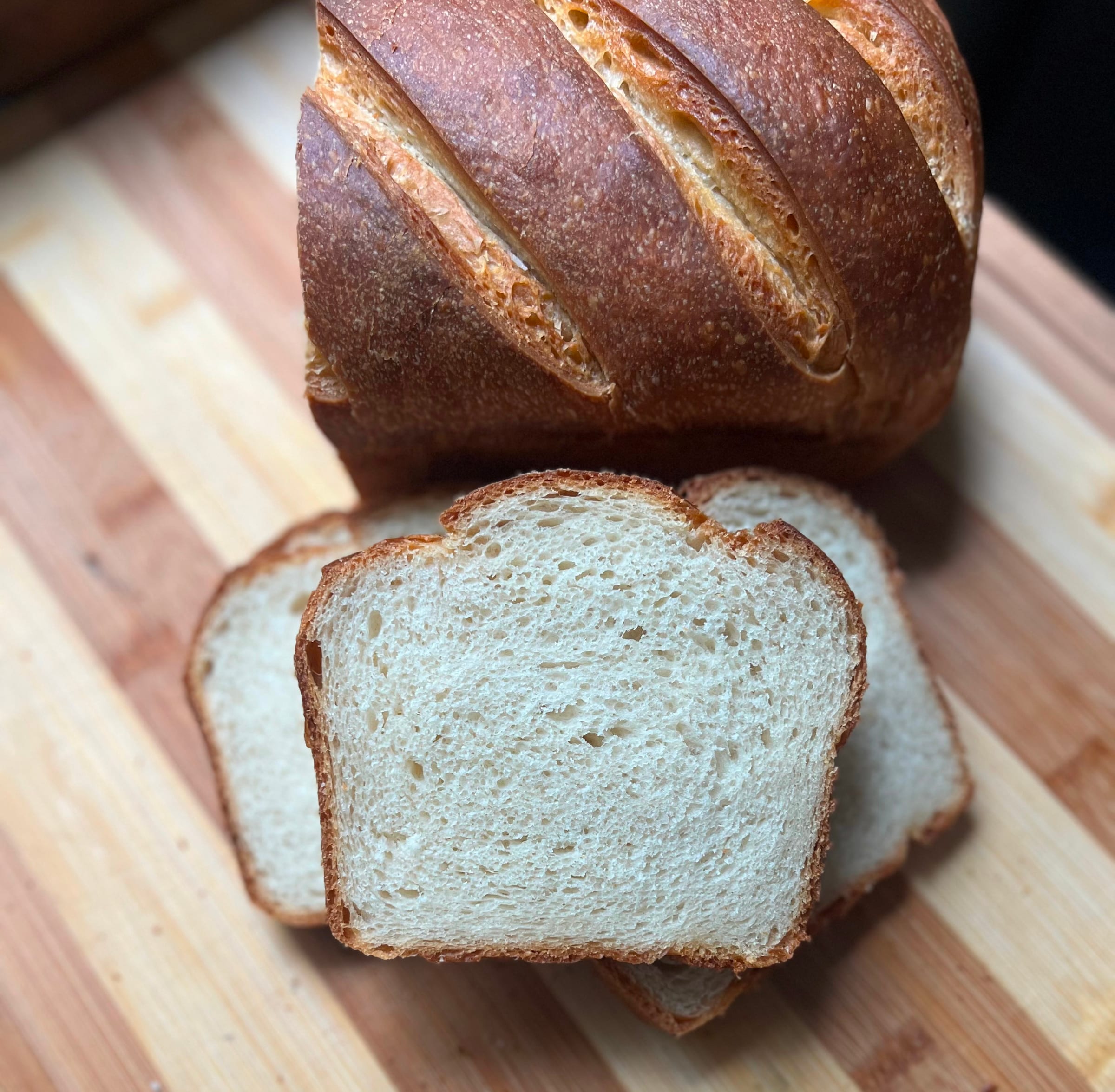 Sliced diner toast sourdough sandwich loaf