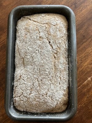 Proofed: cracks on top and up to the rim of the pan