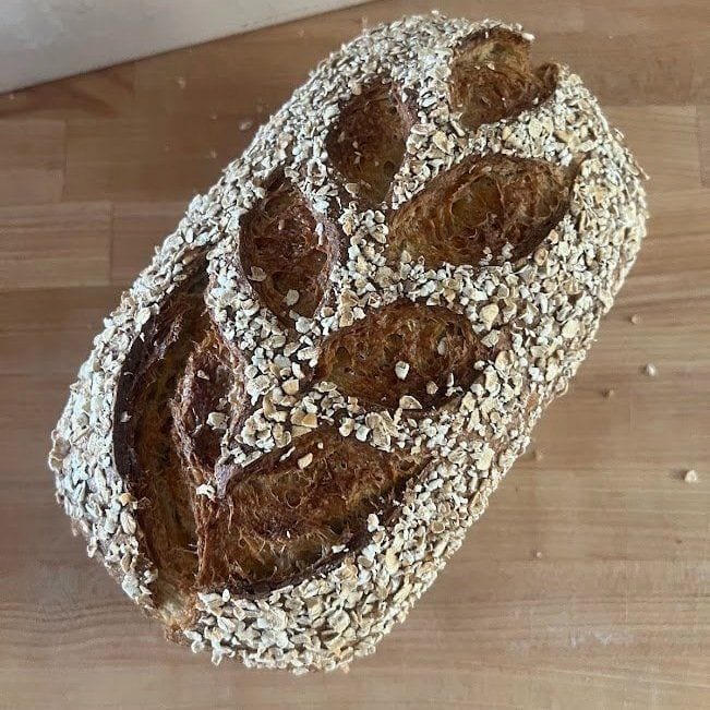 Seeded sourdough sandwich loaf, sliced