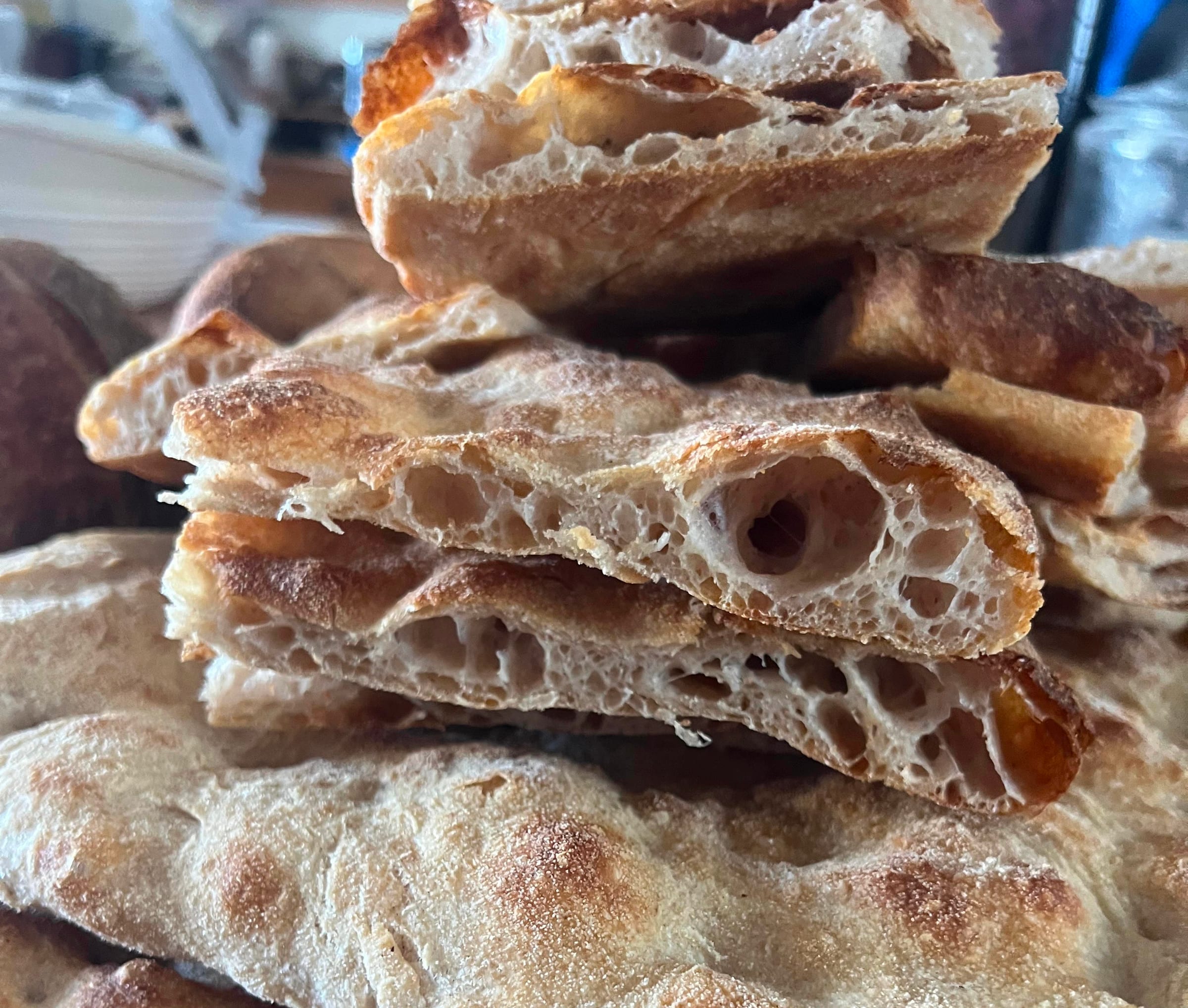 Pala romana flatbread with crisp golden crust
