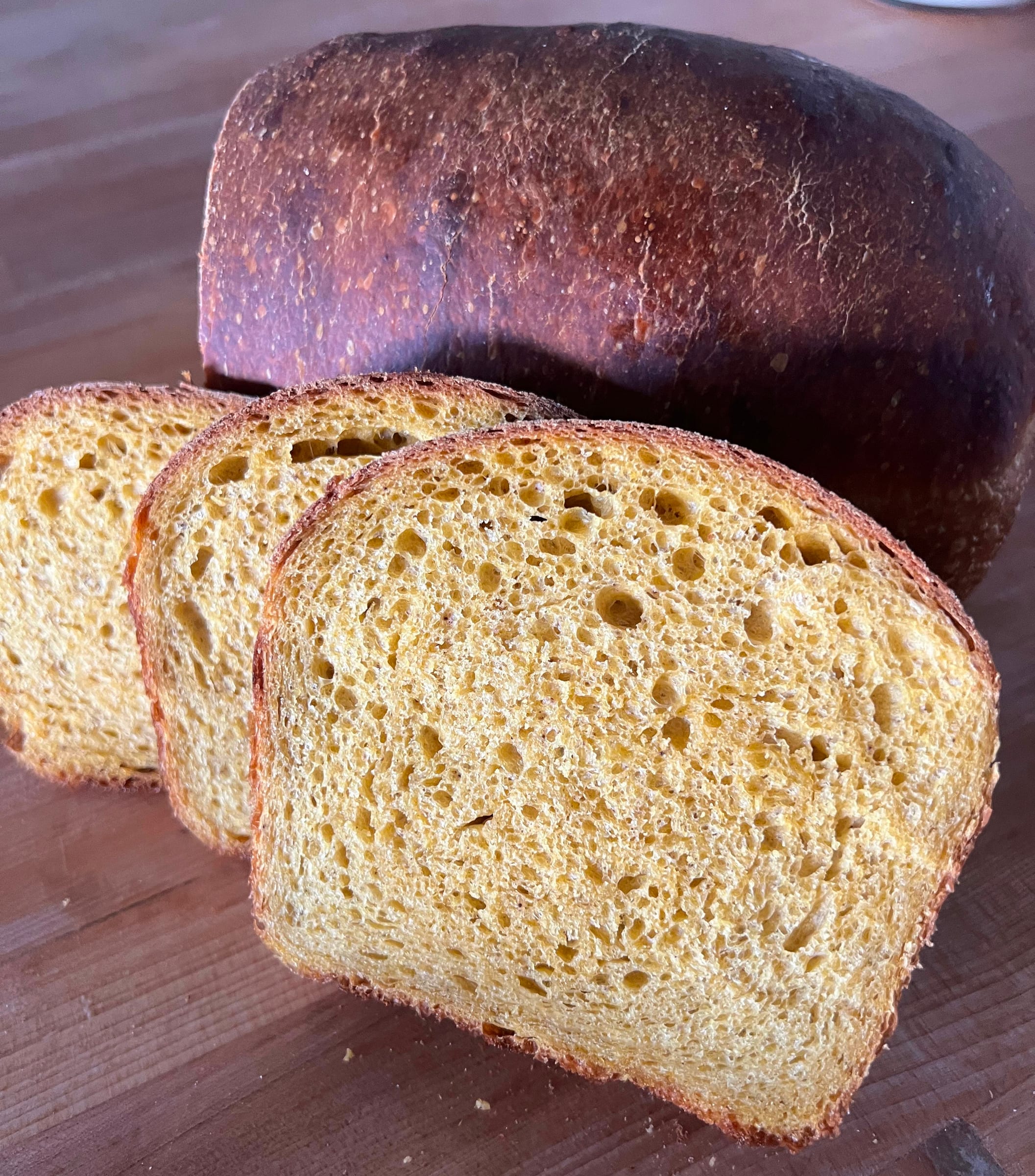 Sliced pumpkin spice bread