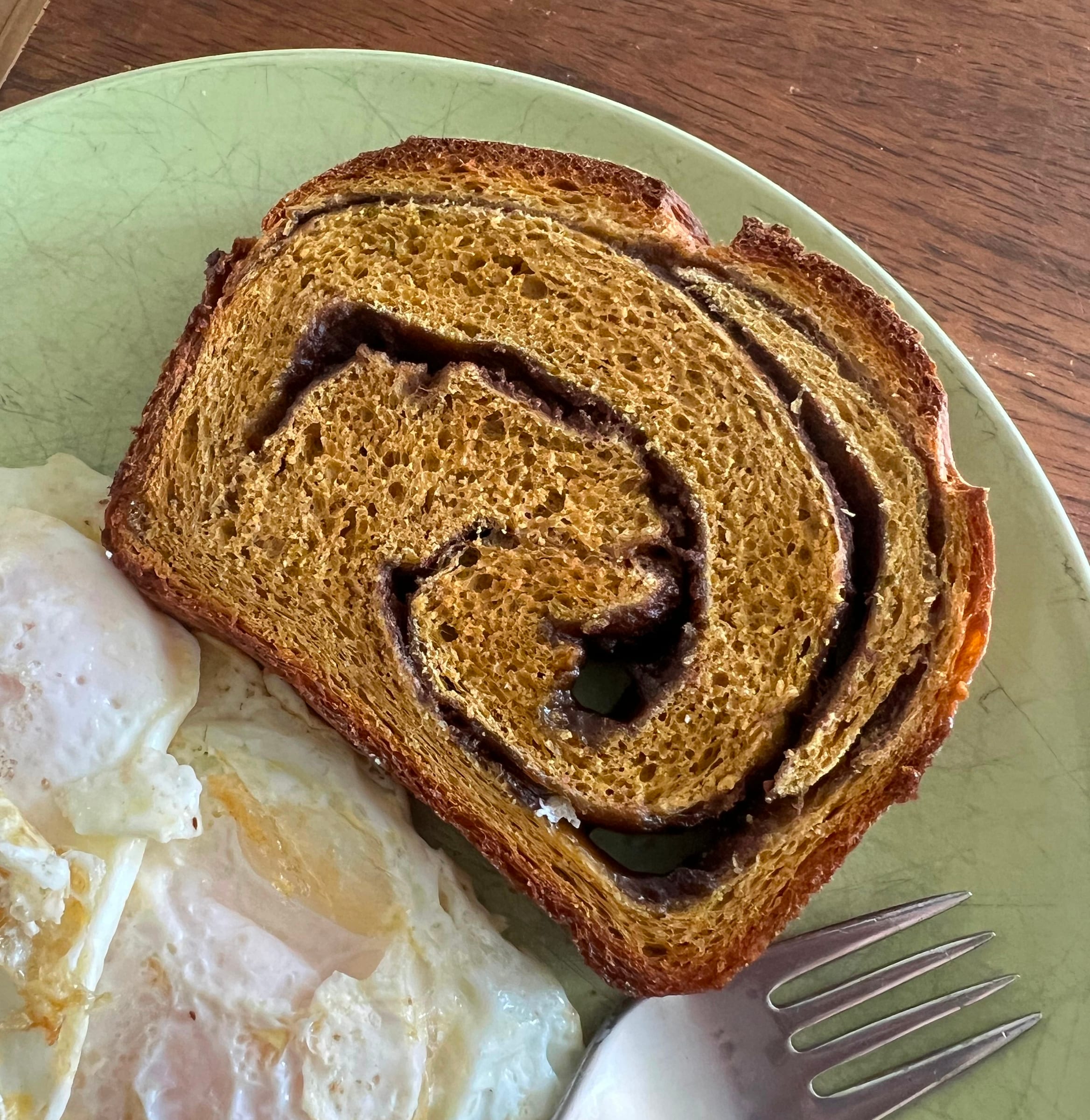 The optional cinnamon swirl